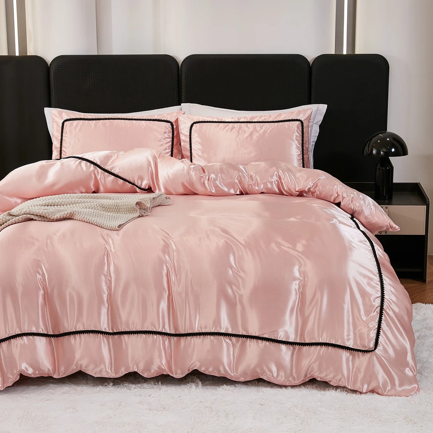 Pink Satin Luxury Duvet Set