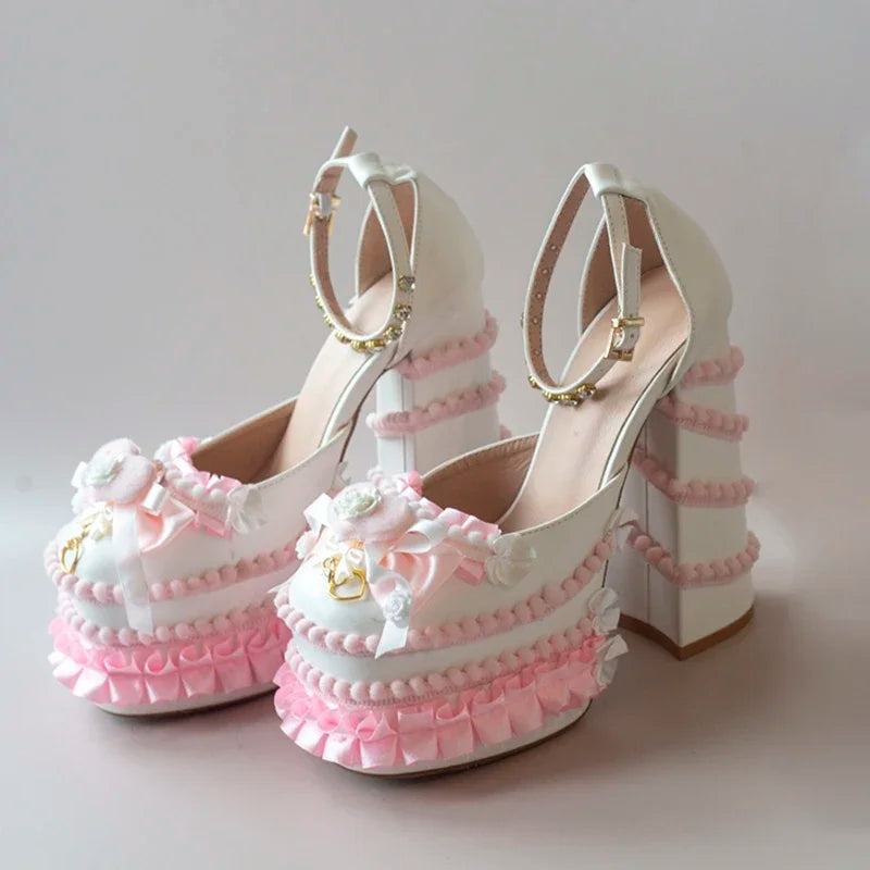 Pink Lolita Kawaii High Heels