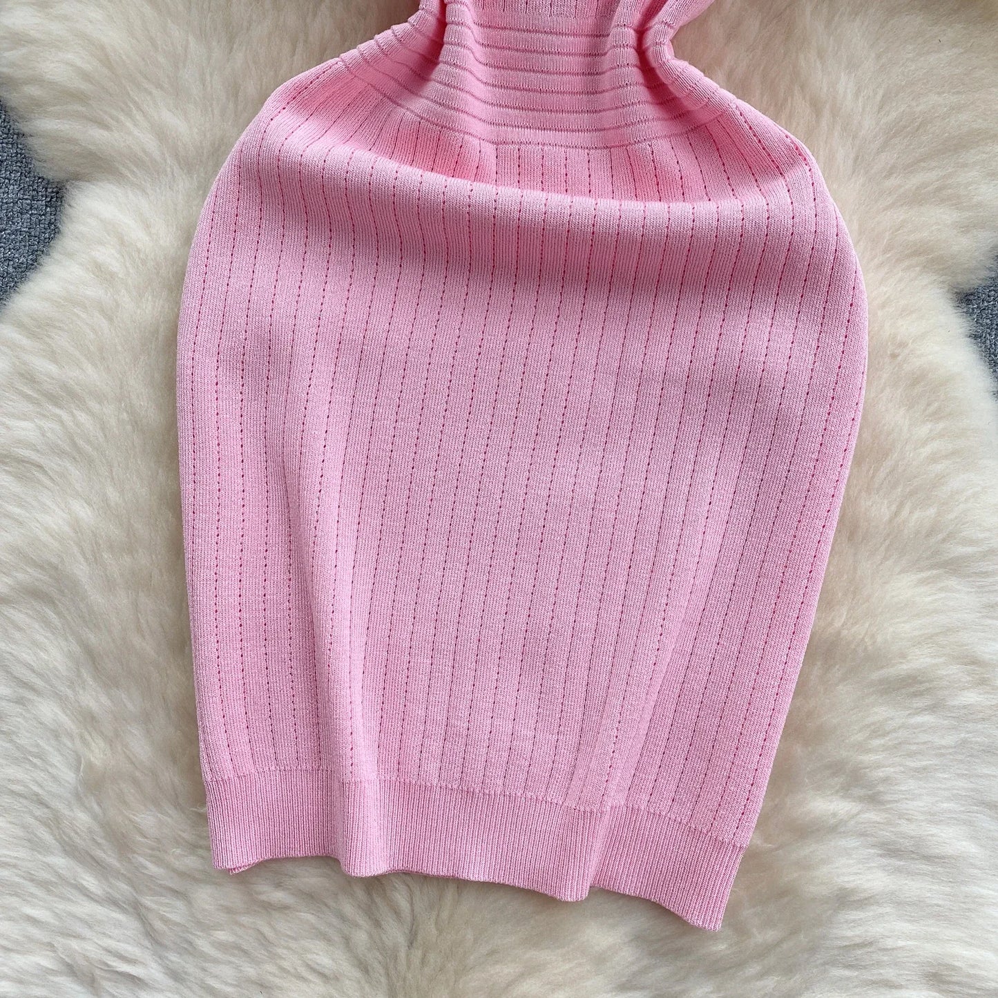 Pink Button Sheath Dress