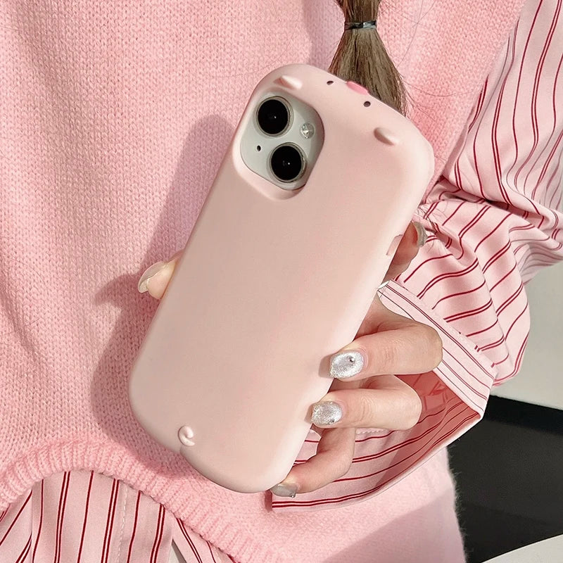 Pink 3D Piggy Silicone iPhone Case