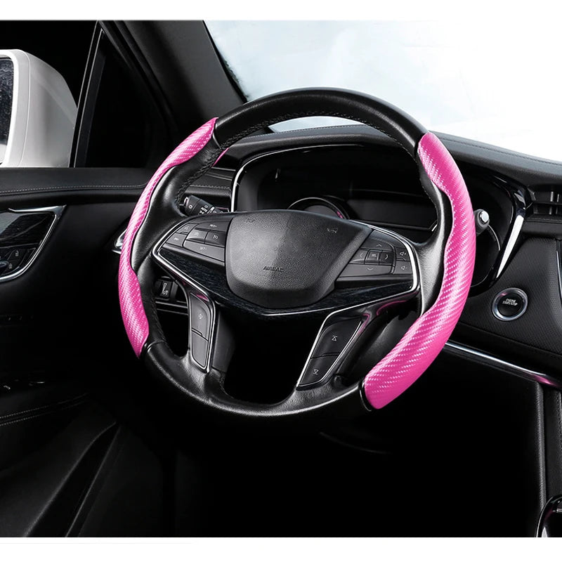 Pink Carbon Fiber Steering Wheel Booster Cover