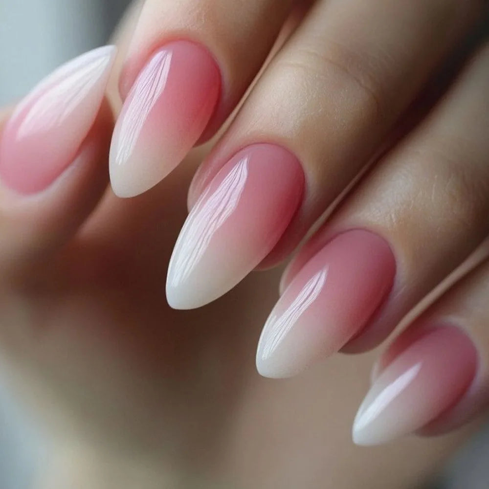 Gradient Pink Stiletto Charm Press-On Nails (24Pcs)