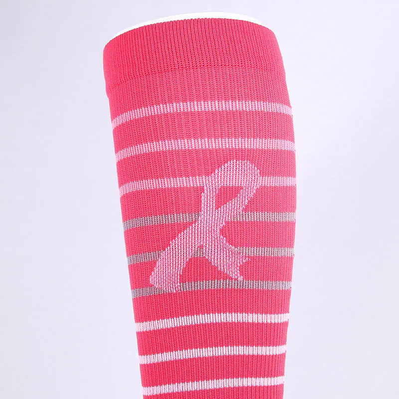 Unisex Compression Stockings Pink Ribbon Pressure Socks Compress Socks Sports Running Fit For Edema Marathon Socks jit