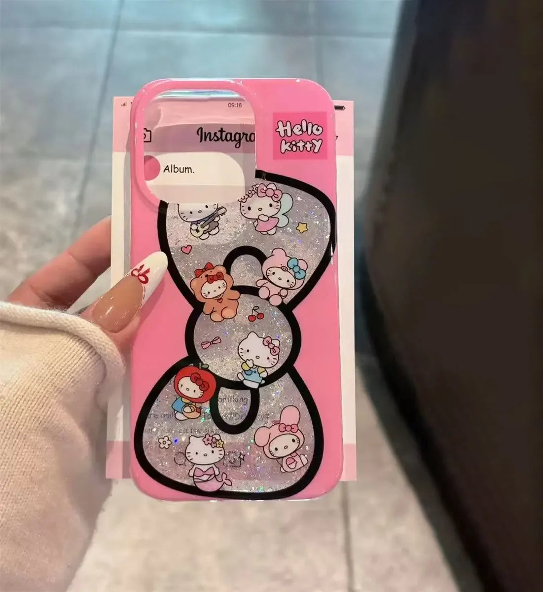 Pink Hello Kitty Y2K Glitter iPhone Case