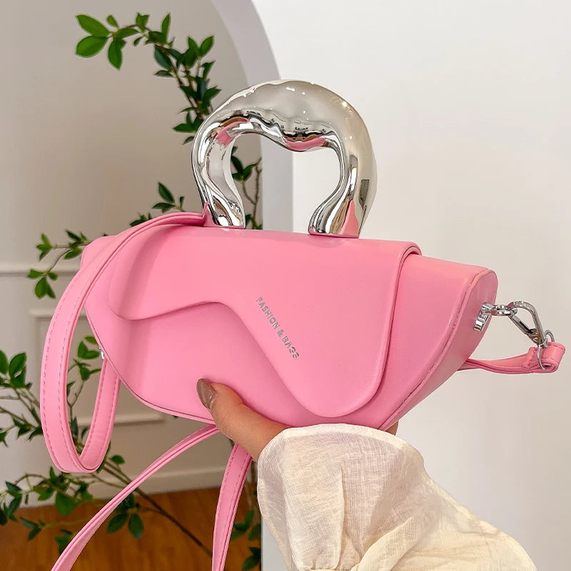 Pink Mini Wing Contrast Color Crossbody Bag