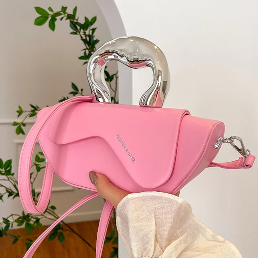 Pink Mini Wing Contrast Color Crossbody Bag