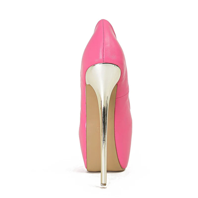 Pink PU Platform Stilettos