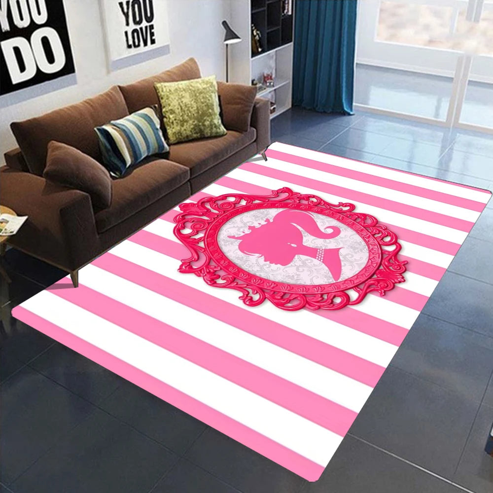 Barbie Pink Heart Area Rug