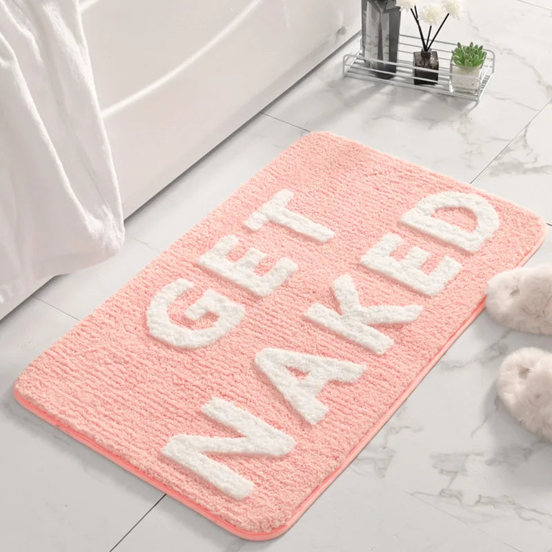 Pink "Get Naked" Bath Mat