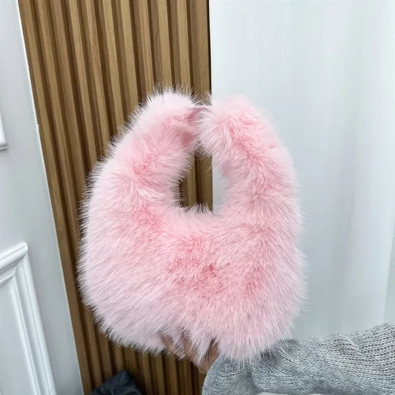 Cute Soft Plush Furry Hobo/Crossbody Bag