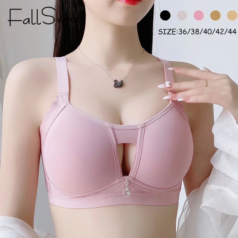 Pink Seamless Wireless Plus Size Bra
