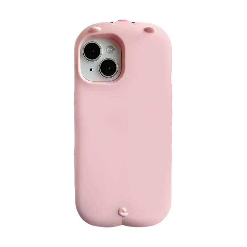 Pink 3D Piggy Silicone iPhone Case