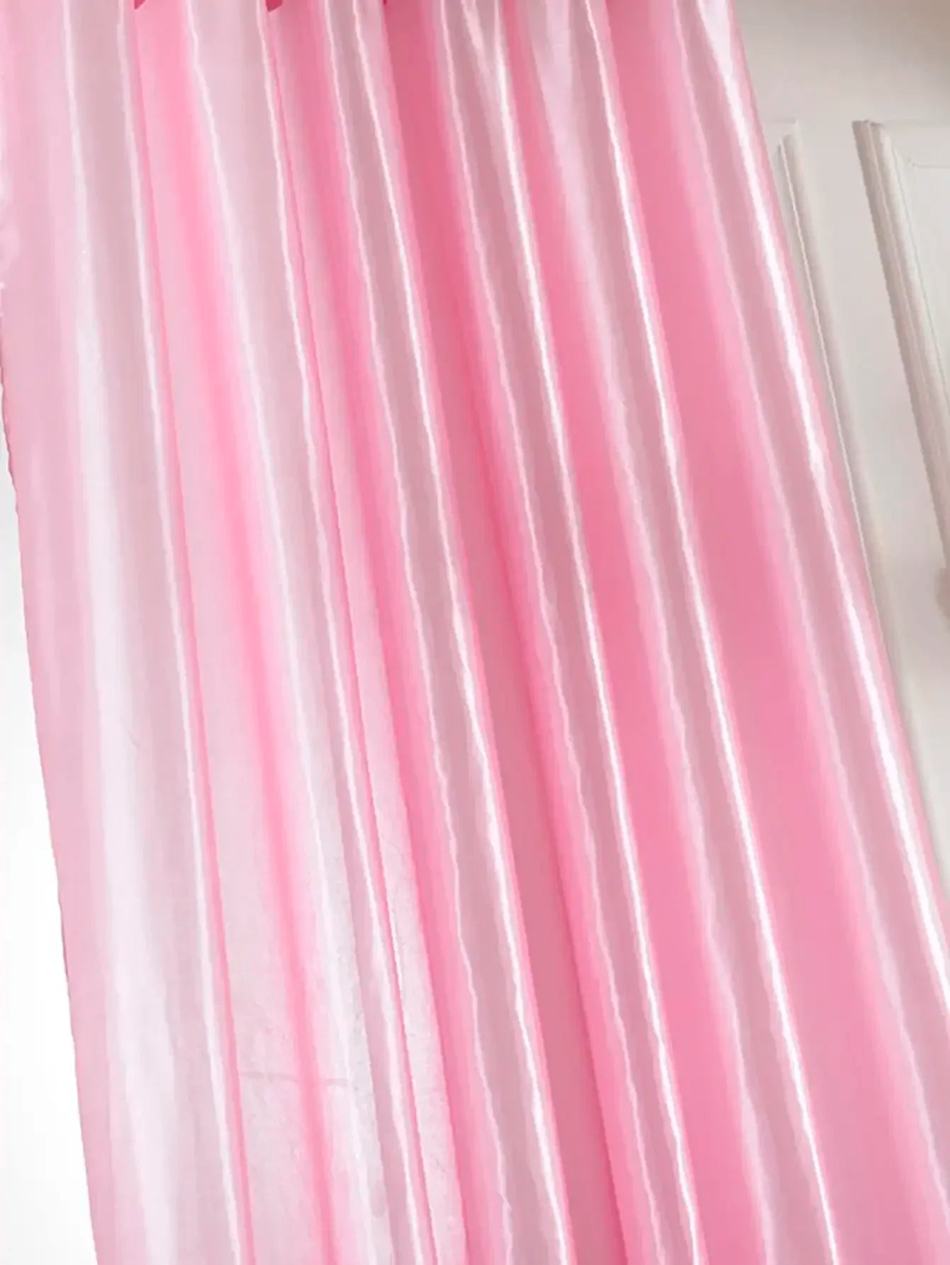 Pink Semi-Transparent Window Partition Curtains