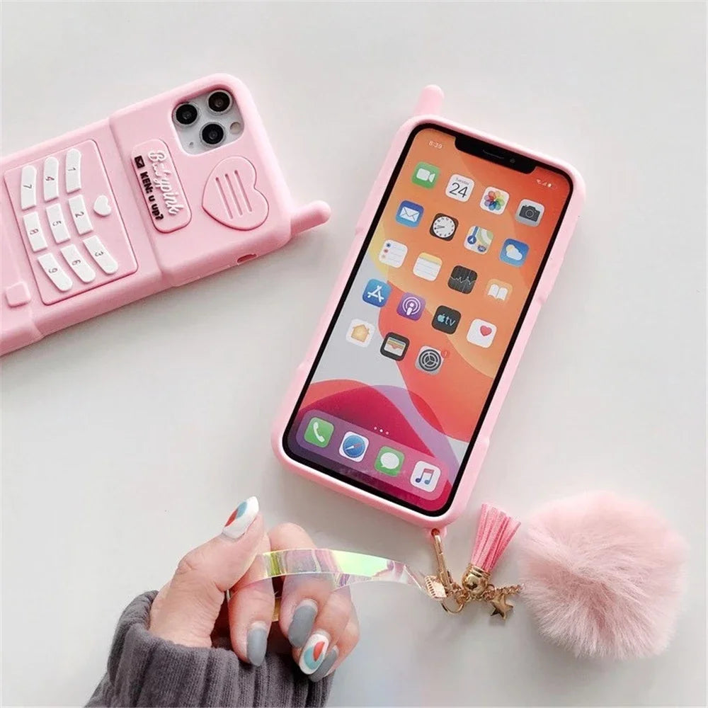Pink Love Heart Soft Silicone iPhone Case
