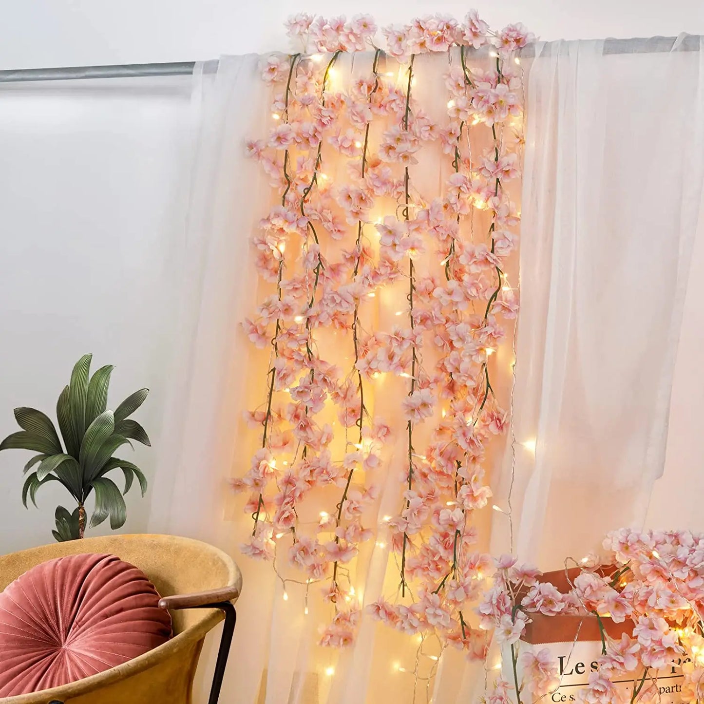 Pink Cherry Blossom Vine Garland Set