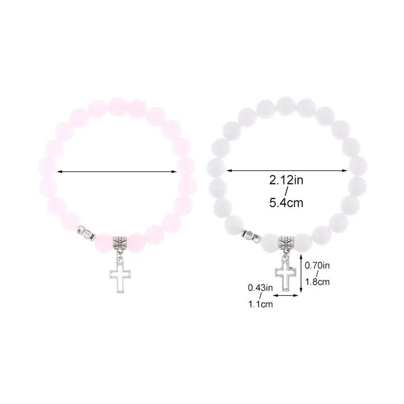 Pink Crystal Cross Bracelets