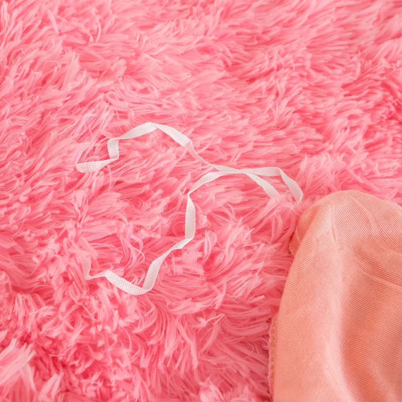 Pink Plush 3-Piece Duvet Set