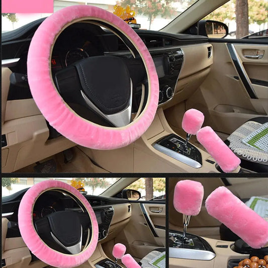 Pink Plush Winter Car Set