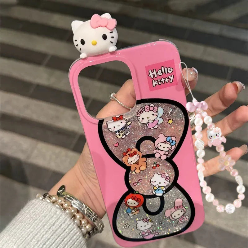 Pink Hello Kitty Y2K Glitter iPhone Case