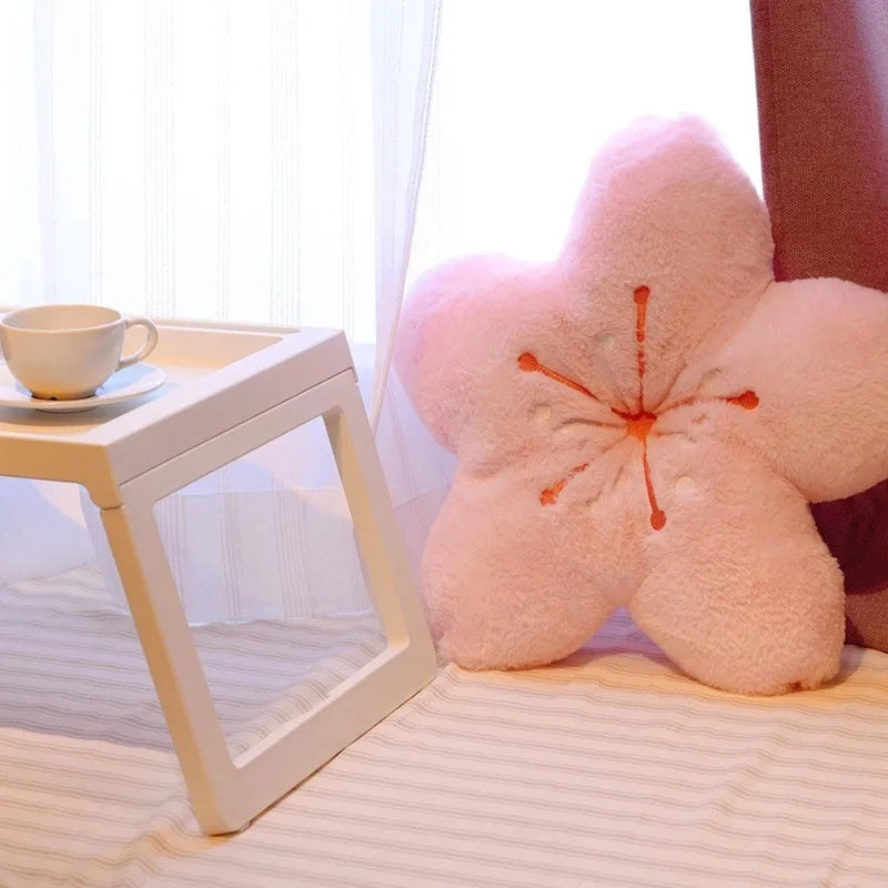 Pink Cherry Blossom Flower Pillow