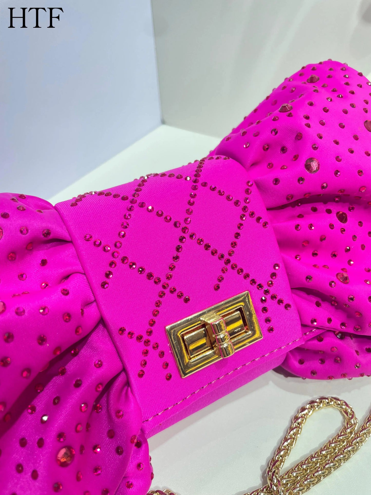 Pink Butterfly Rhinestone Evening Clutch