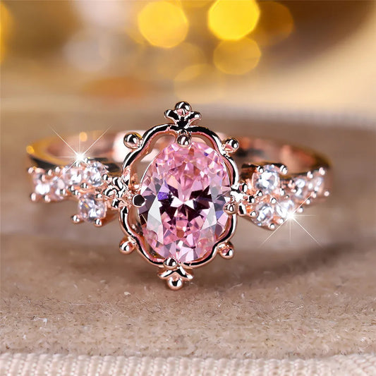 Pink Zircon Rose Gold Ring