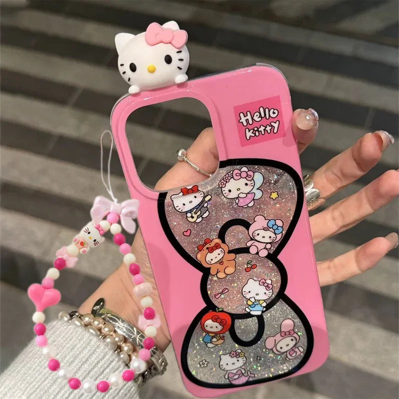 Pink Hello Kitty Y2K Glitter iPhone Case
