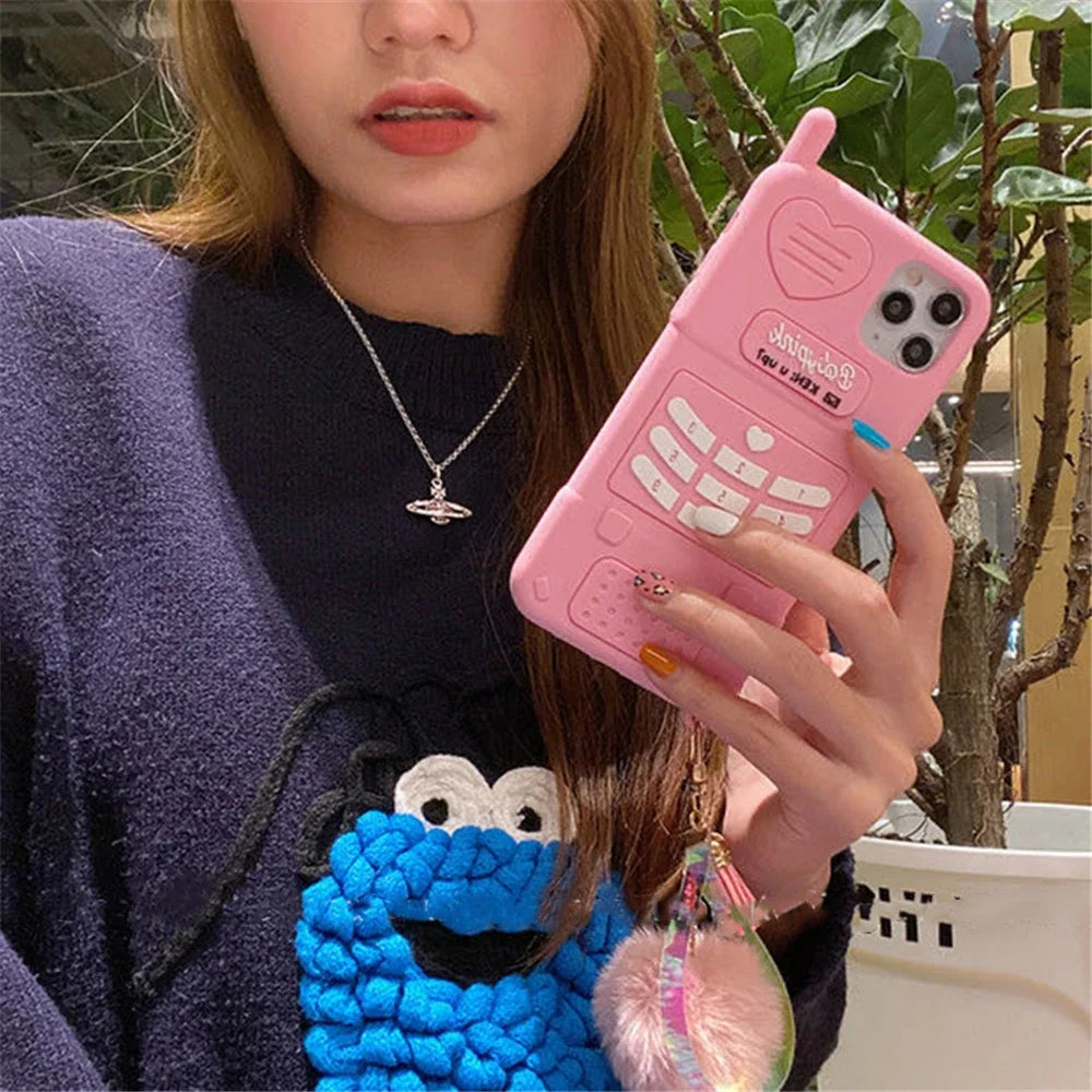 Pink Love Heart Soft Silicone iPhone Case