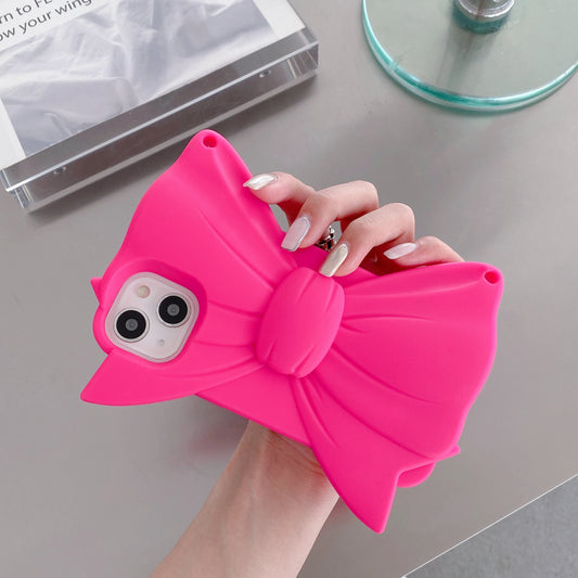 Pink 3D Bowknot Soft Silicone iPhone Case