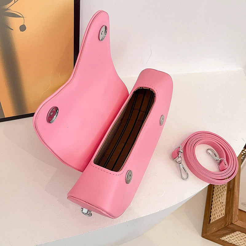 Pink Mini Wing Contrast Color Crossbody Bag