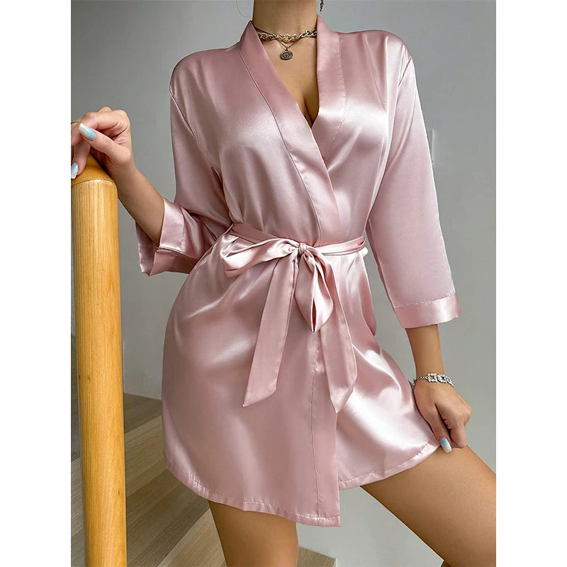 Pink Satin Robe
