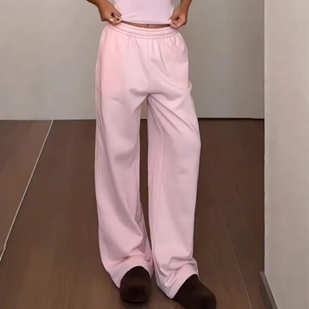 Pink Wide Leg Sweatpants
