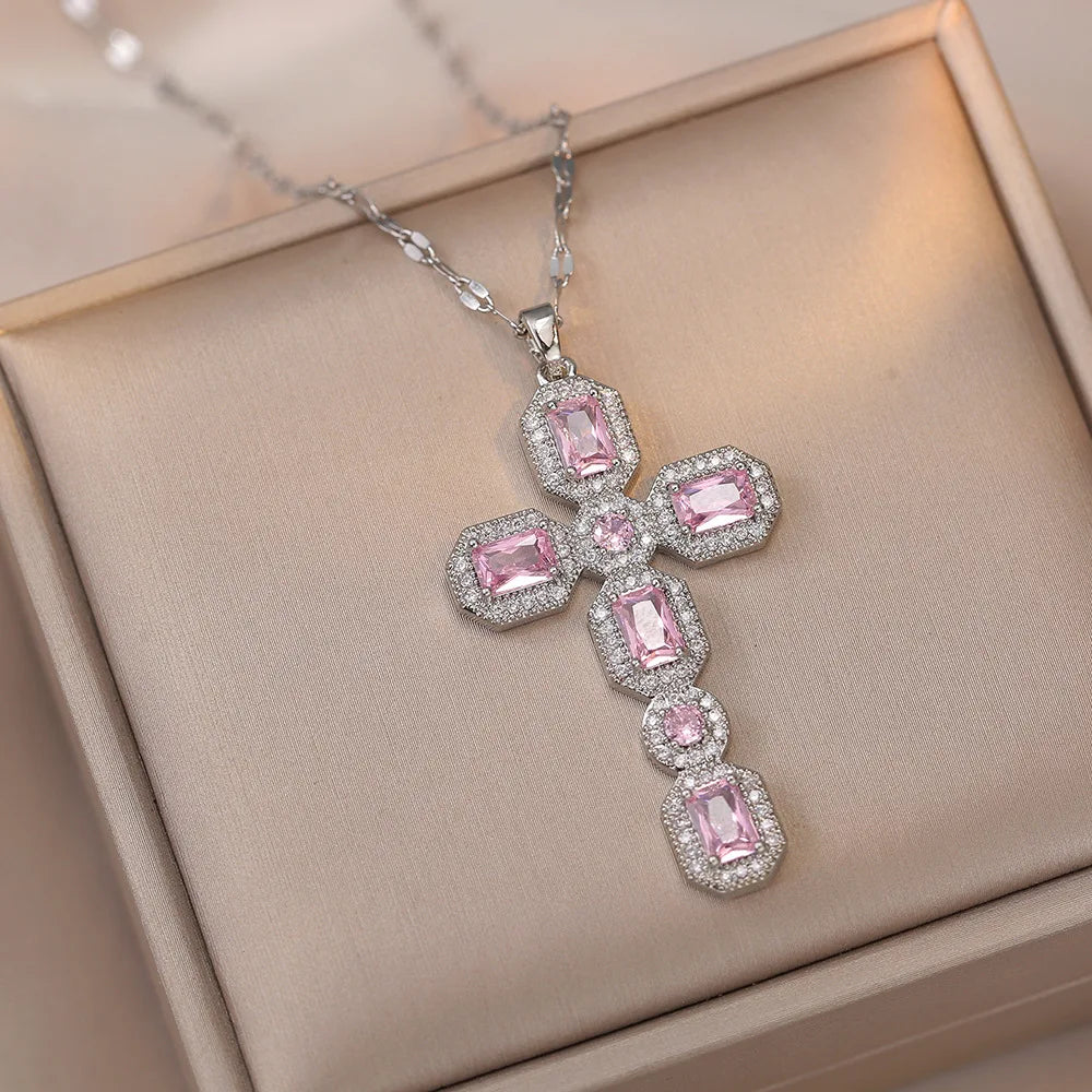 Zircon Cross Necklace