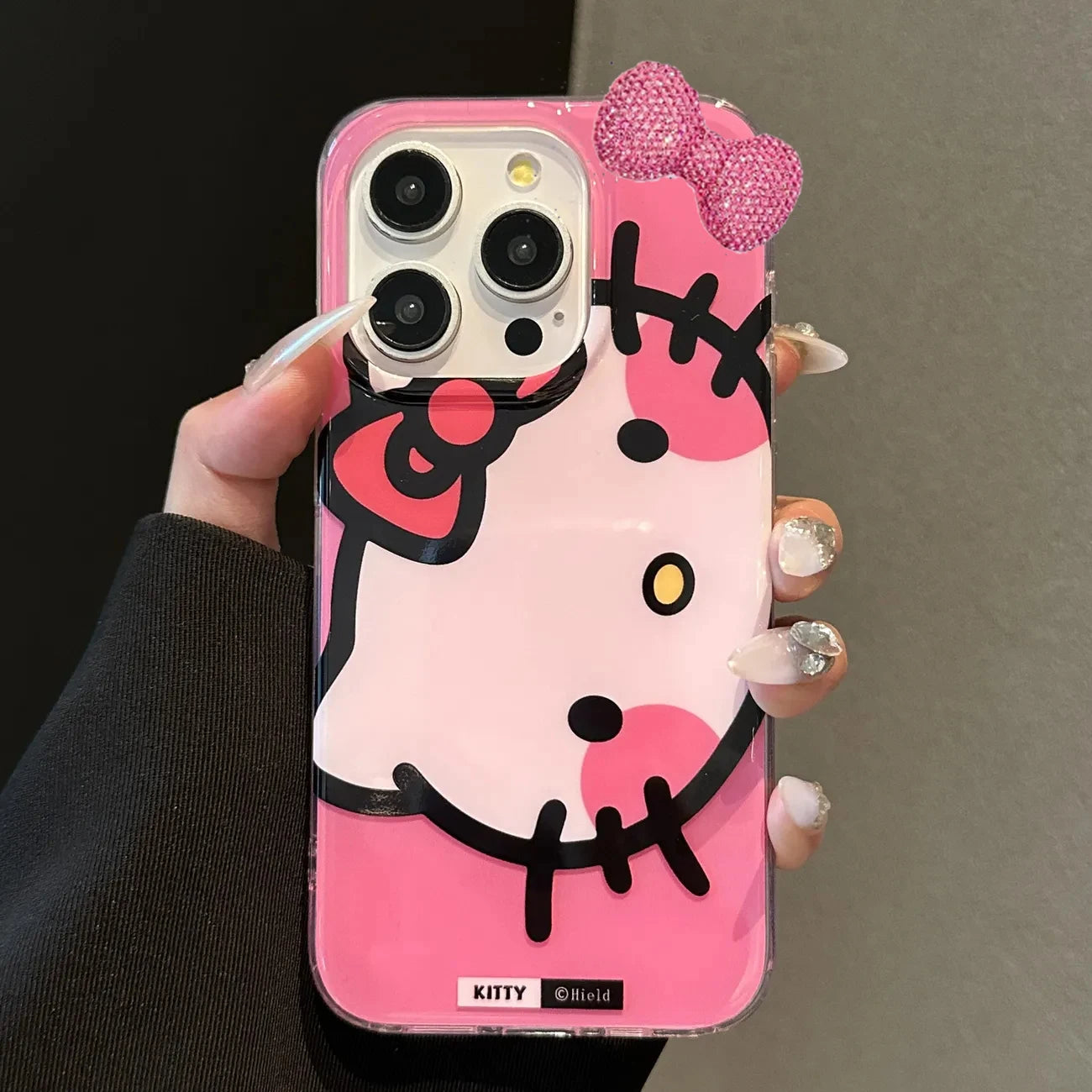 Pink Hello Kitty Bow Strap Kawaii iPhone Case