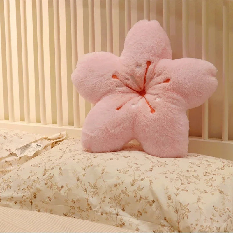 Pink Cherry Blossom Flower Pillow