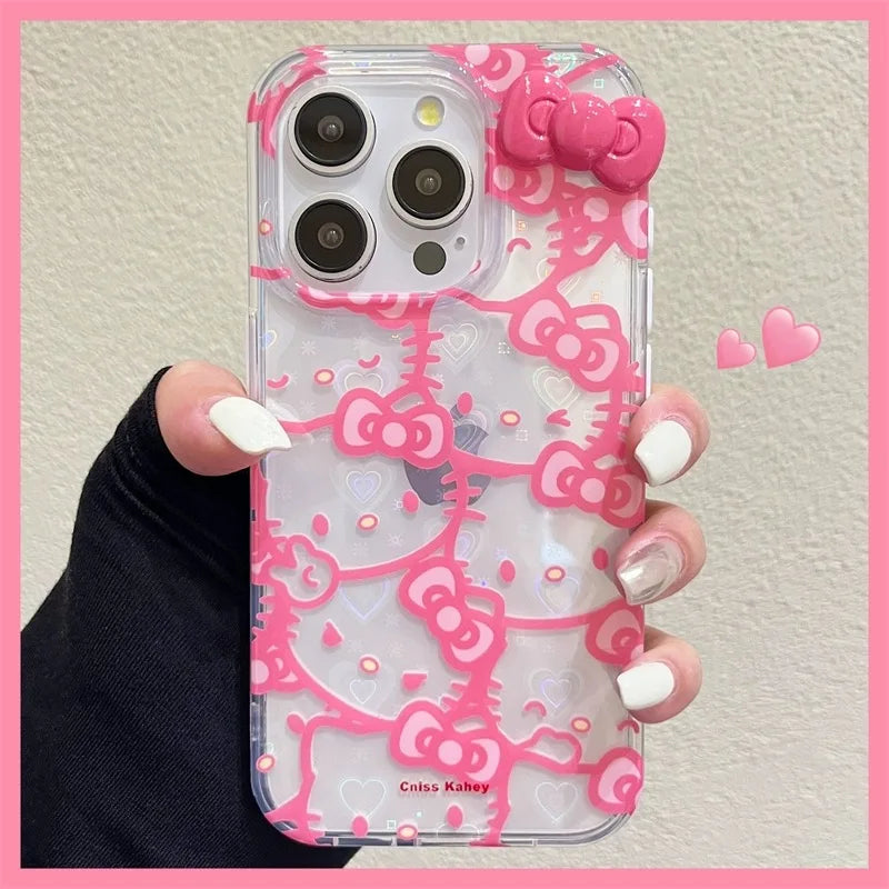 Pink Hello Kitty Laser Shining iPhone Case
