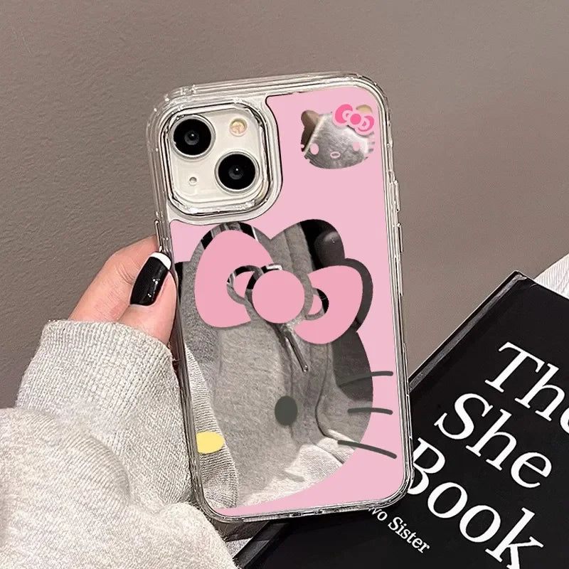 Pink Hello Kitty Big Face Bow iPhone Case