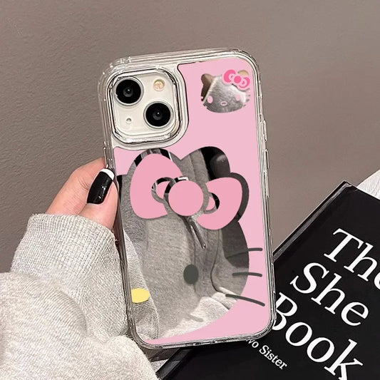 Pink Hello Kitty Big Face Bow iPhone Case