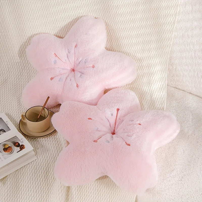 Pink Cherry Blossom Flower Pillow