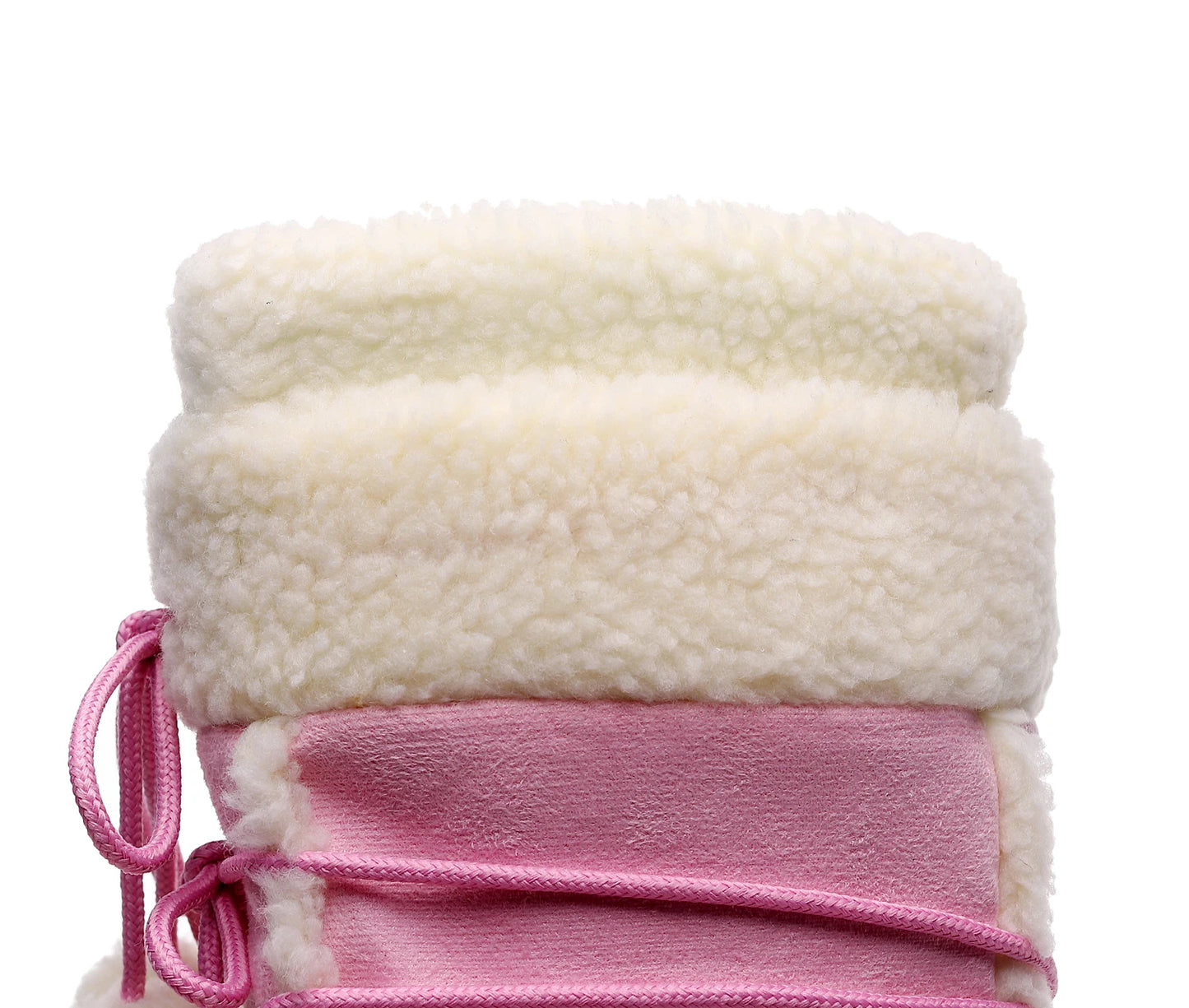 Pink Plush Platform Lace-up Snow Boots