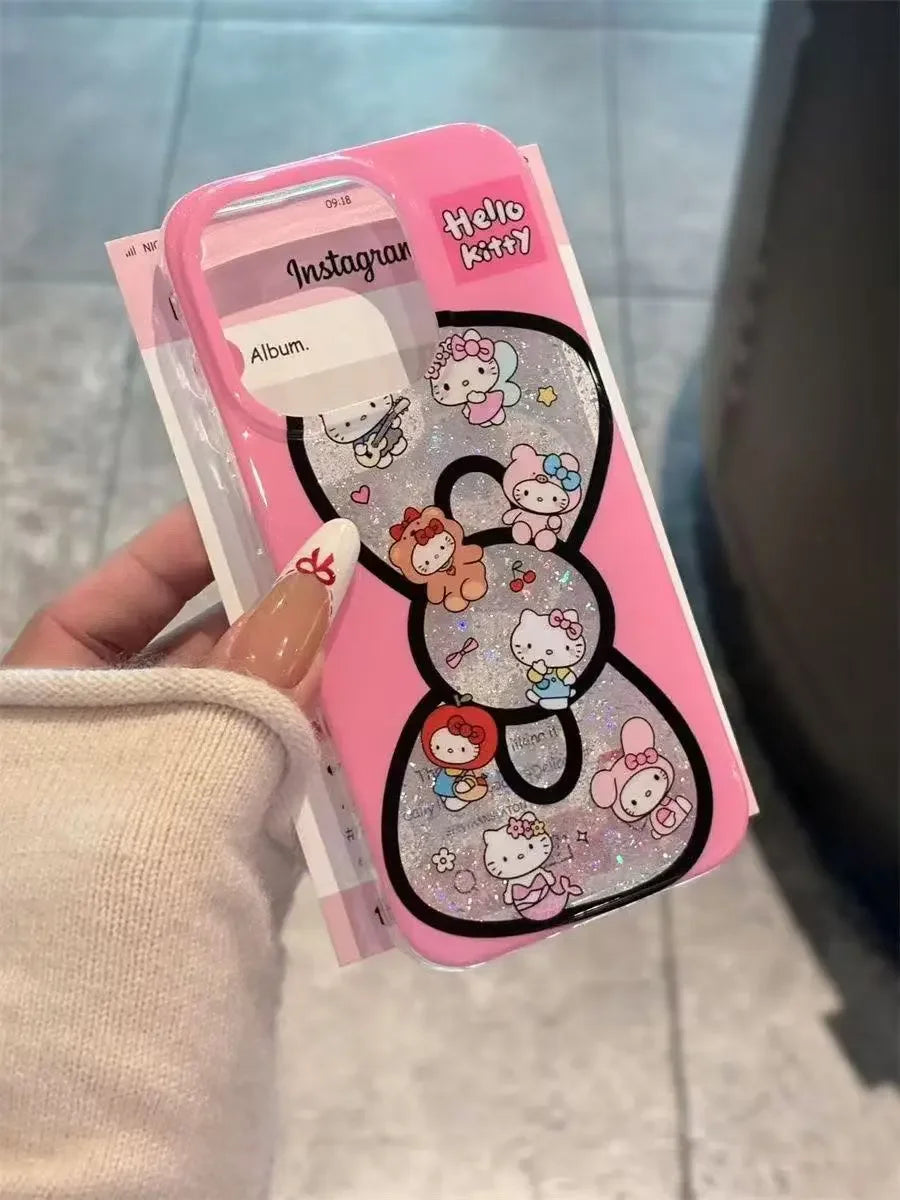 Pink Hello Kitty Y2K Glitter iPhone Case