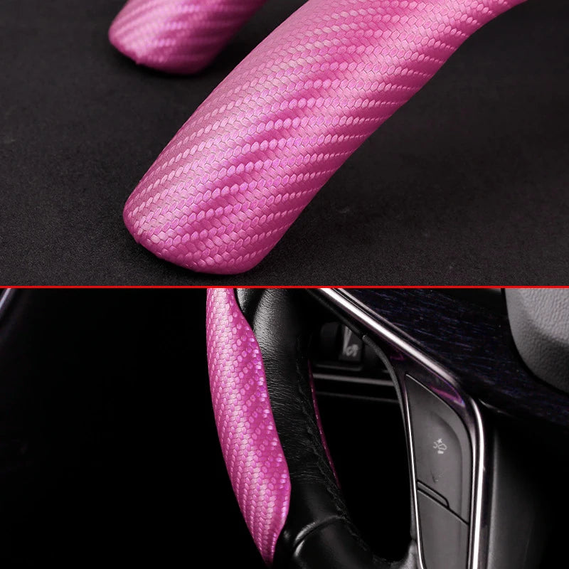 Pink Carbon Fiber Steering Wheel Booster Cover