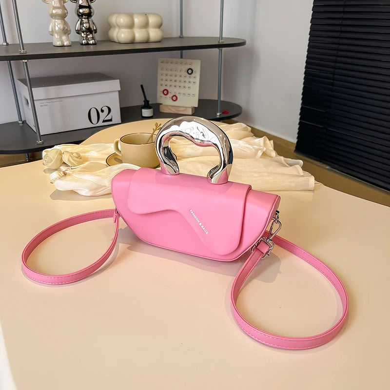 Pink Mini Wing Contrast Color Crossbody Bag