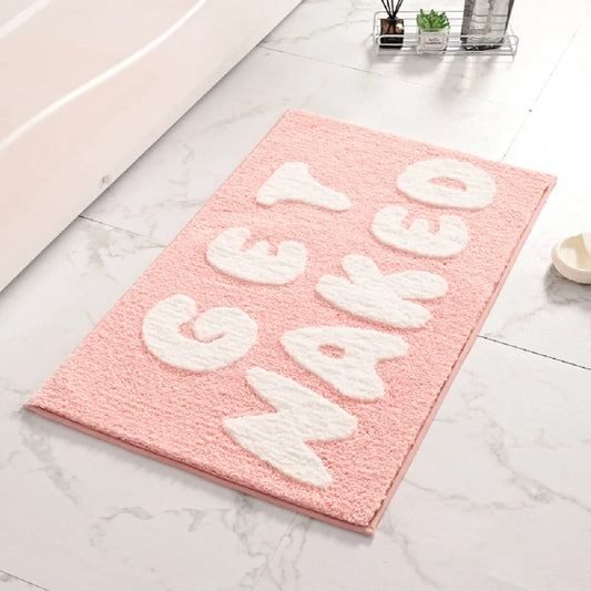 Pink "Get Naked" Bath Mat