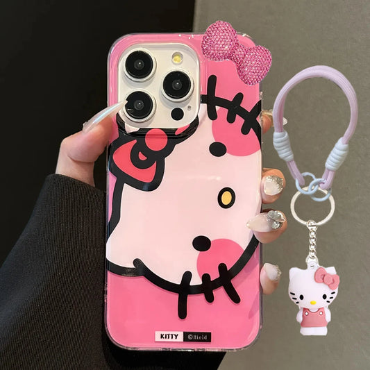 Pink Hello Kitty Bow Strap Kawaii iPhone Case