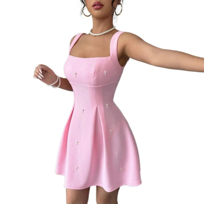 Pink Pearl Suspender Dress