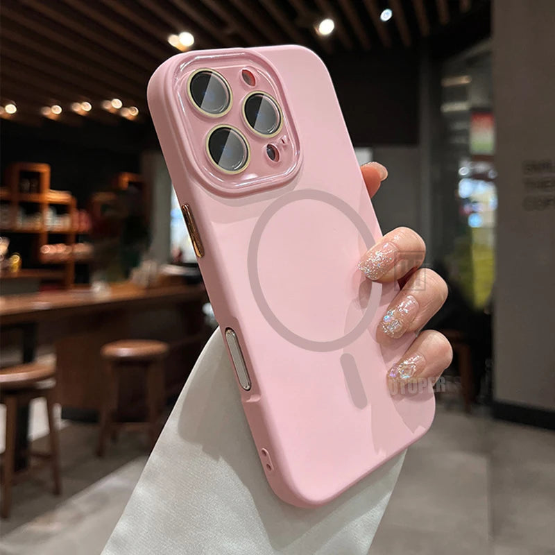 Pink Liquid Silicone MagSafe iPhone Case