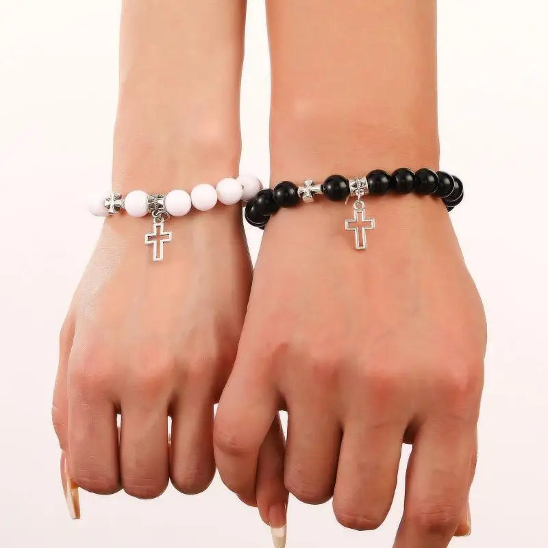 Pink Crystal Cross Bracelets