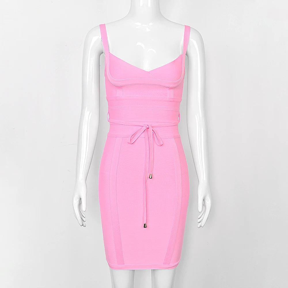Sexy Pink Bandage Dress
