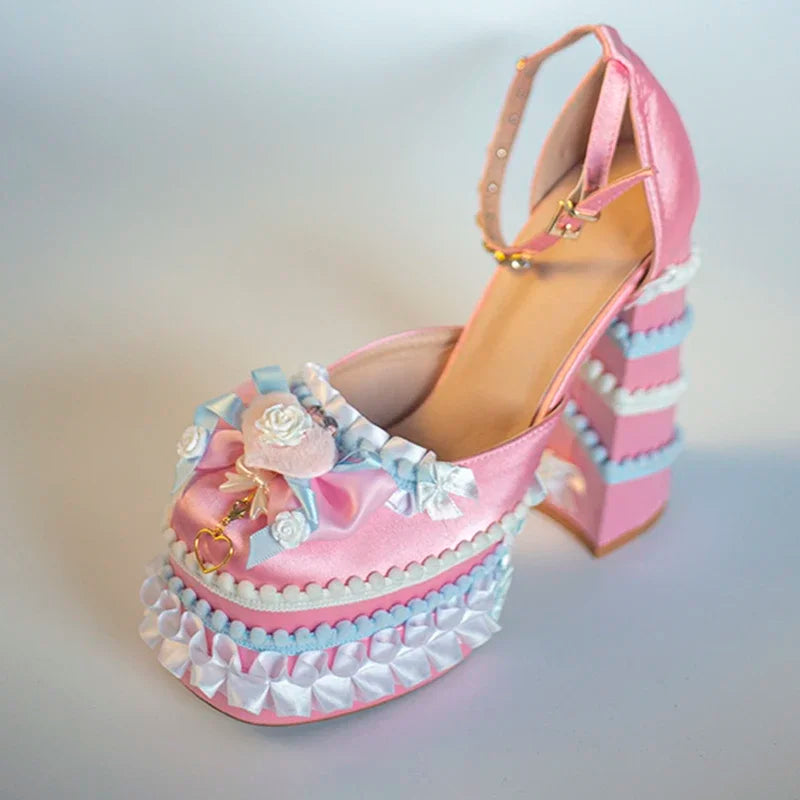 Pink Lolita Kawaii High Heels